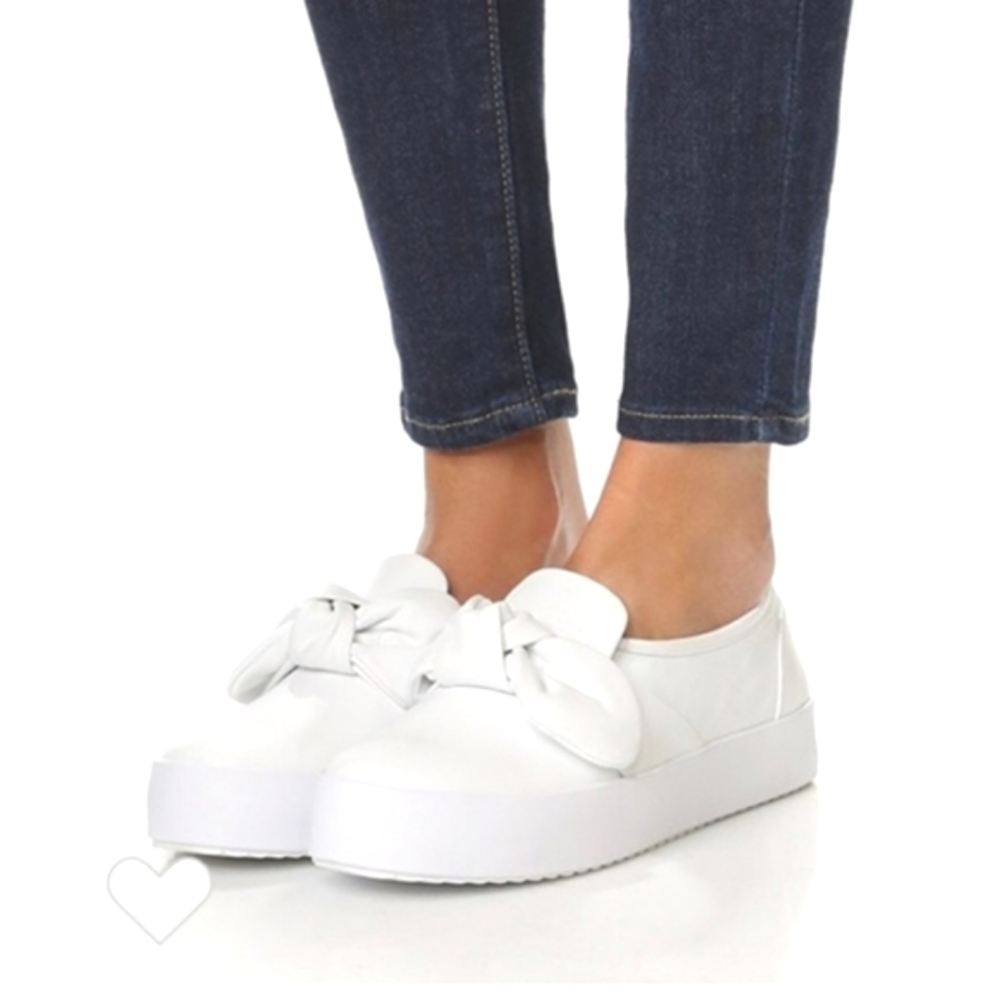 Rebecca Mincoff Stacey Bow detail platform slip-on sneakers women's size 9.5